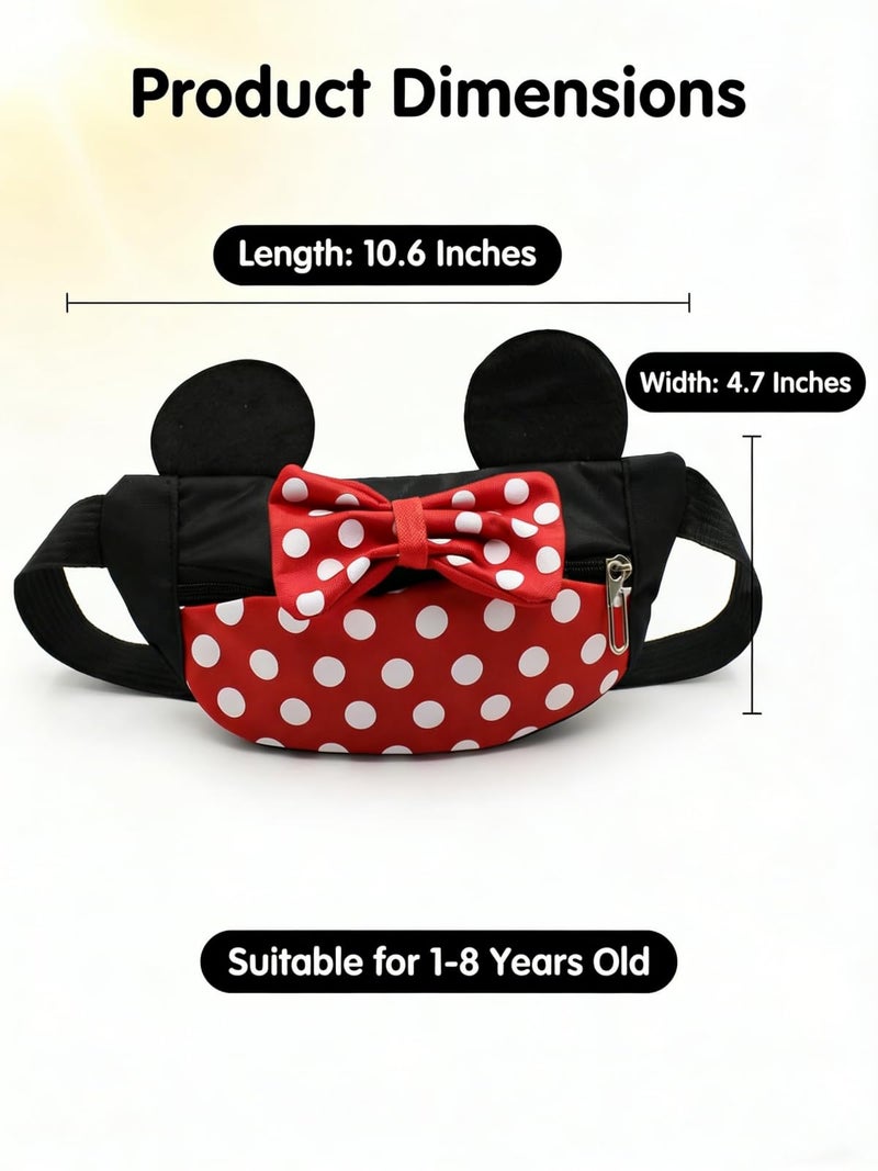ZGMYC Toddlers Boys Girls Cartoon Fanny Pack Waist Pack Cute Canvas Crossbody Purse Handbag with Mouse Ears - Image 4